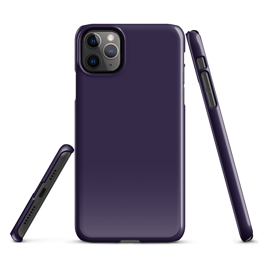 Midnight Violet Black Solid Color iPhone® Glossy Snap Case product image (3)