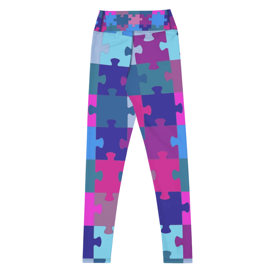 Multi-Colored Geometric Puzzle Pattern Yoga Leggings product image (9)