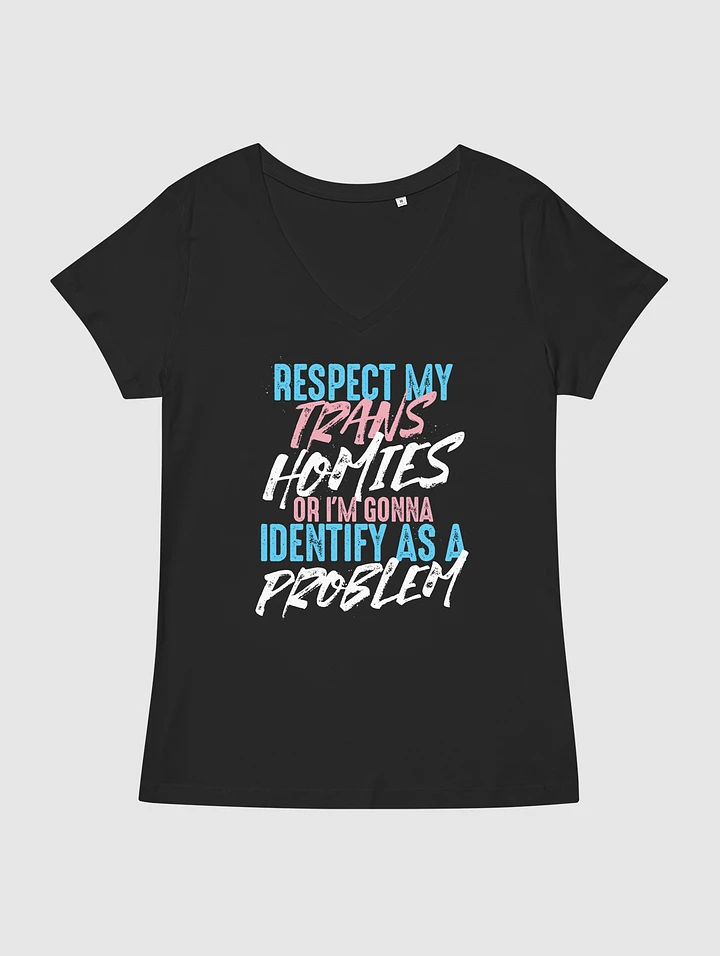 RESPECT TRANS HOMIES WOMEN's FITTED V-NECK CENSORED product image (1)