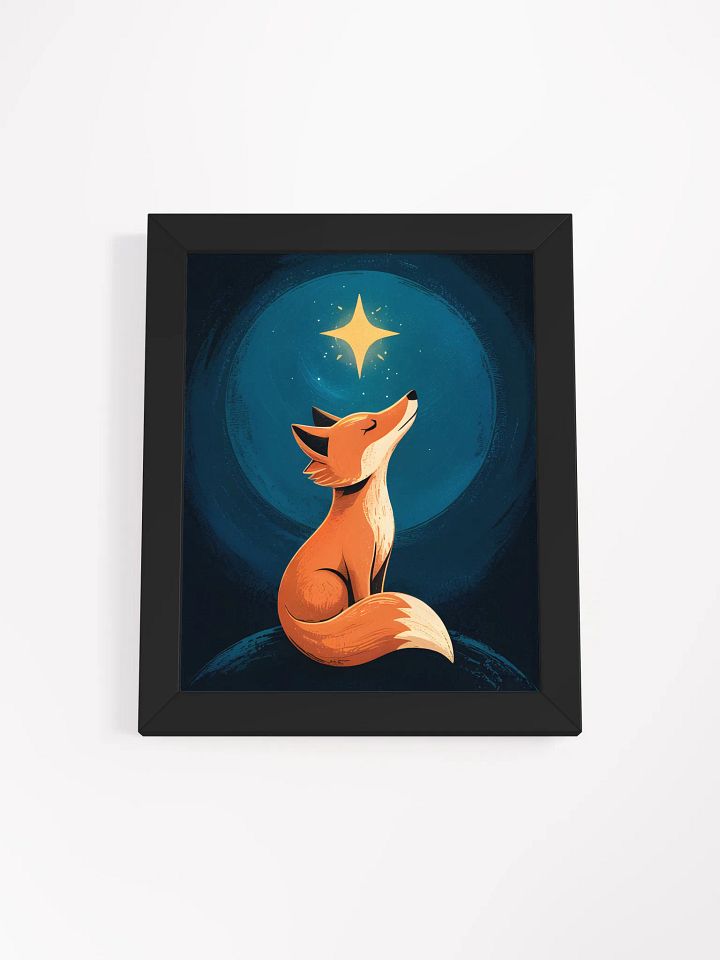 Fox Gazing at Star Framed Print | Whimsical Animal Wall Art product image (1)