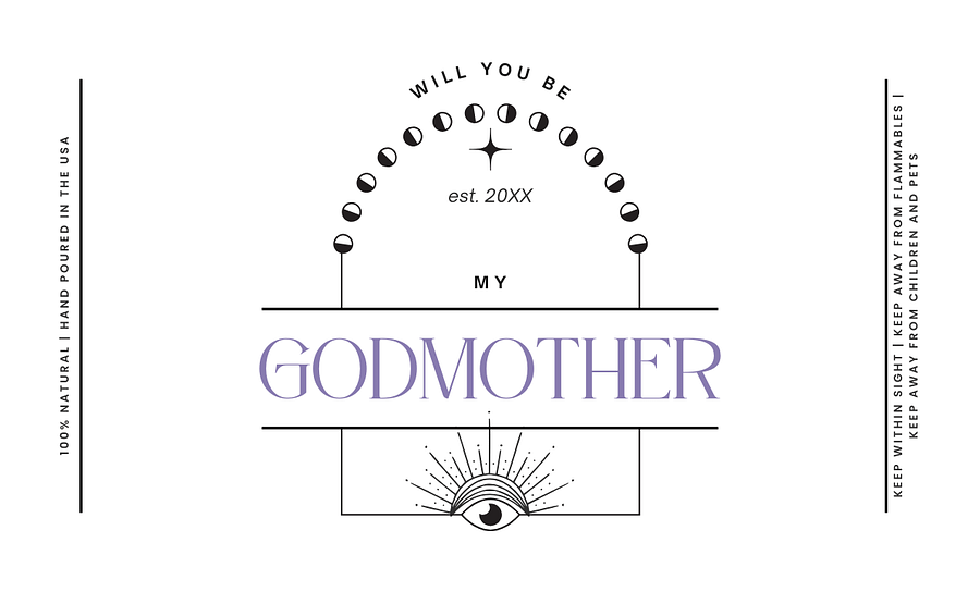 Celestial godmother proposal candle product image (5)