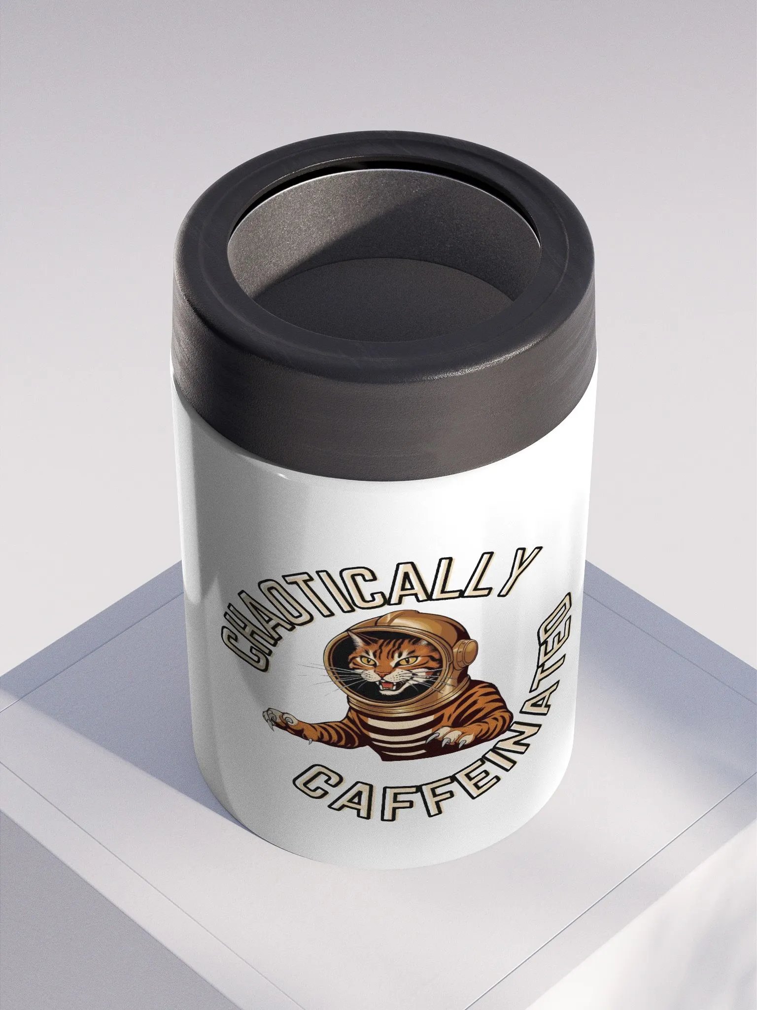 Chaotically Caffeined Stainless Steel Coozie product image (2)