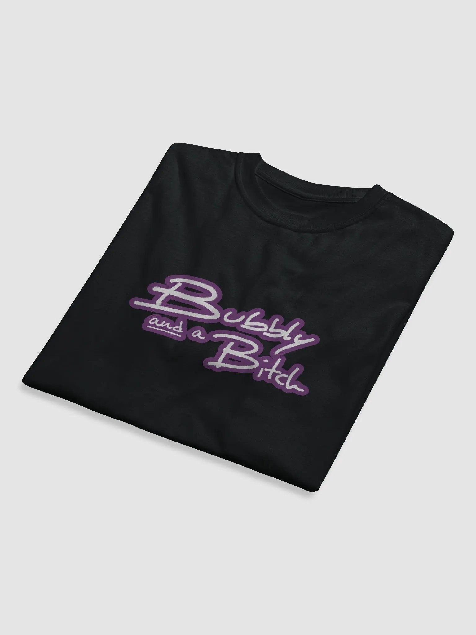 Bubbly and a B*tch (lined design, #763D7D) unisex eco tee product image (8)