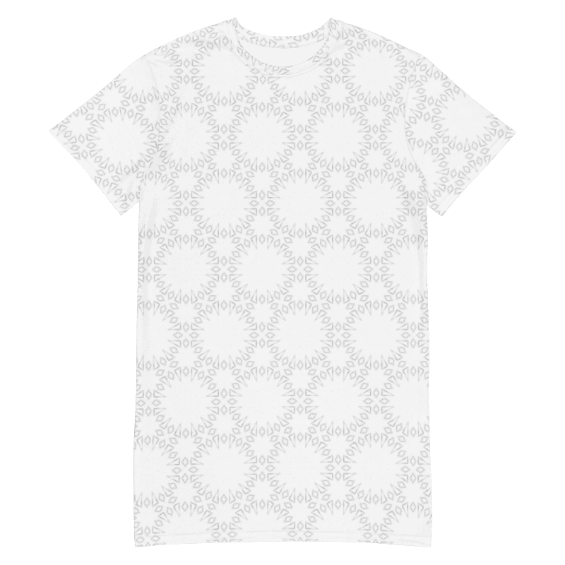 Abstract Pale Monochrome Shapes T Shirt Dress product image (8)