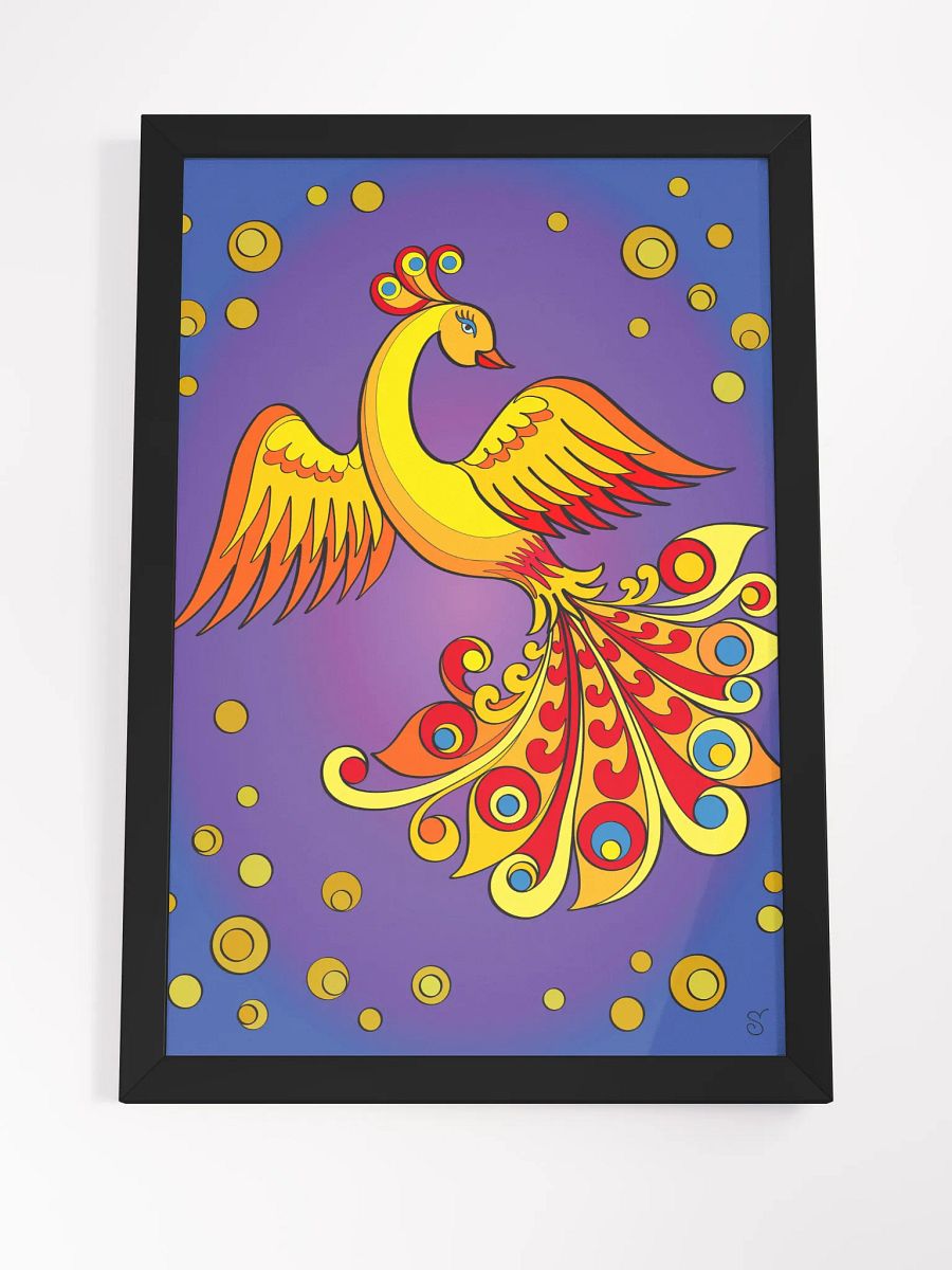 Vibrant Ayous Wood Framed Matte Poster - Golden Bird product image (21)