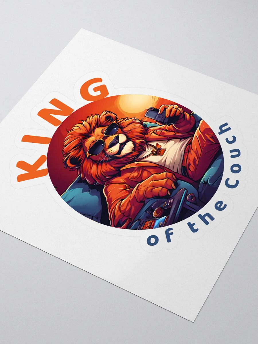 King of the Couch - Funny Stylish Cartoon Lion Kiss Cut Stickers product image (3)