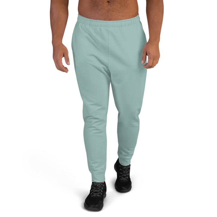 Plain Light Teal Green Soft Summer Recycled Polyester Premium Men's Joggers by Treasure Pie product image (1)