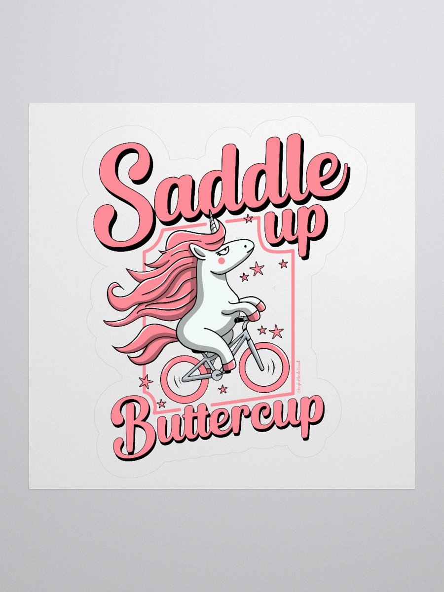 Cute Saddle Up Buttercup Unicorn Sticker – Funny Cycling Vinyl Sticker for Laptops, Water Bottles & Notebooks product image (1)