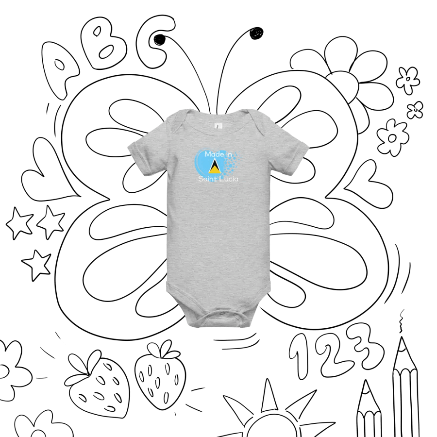 Saint Lucia Digital Heart Baby Onesie product image (56)