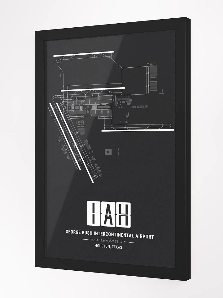 Framed Airport IAH Premium Map On Matt Paper product image (2)
