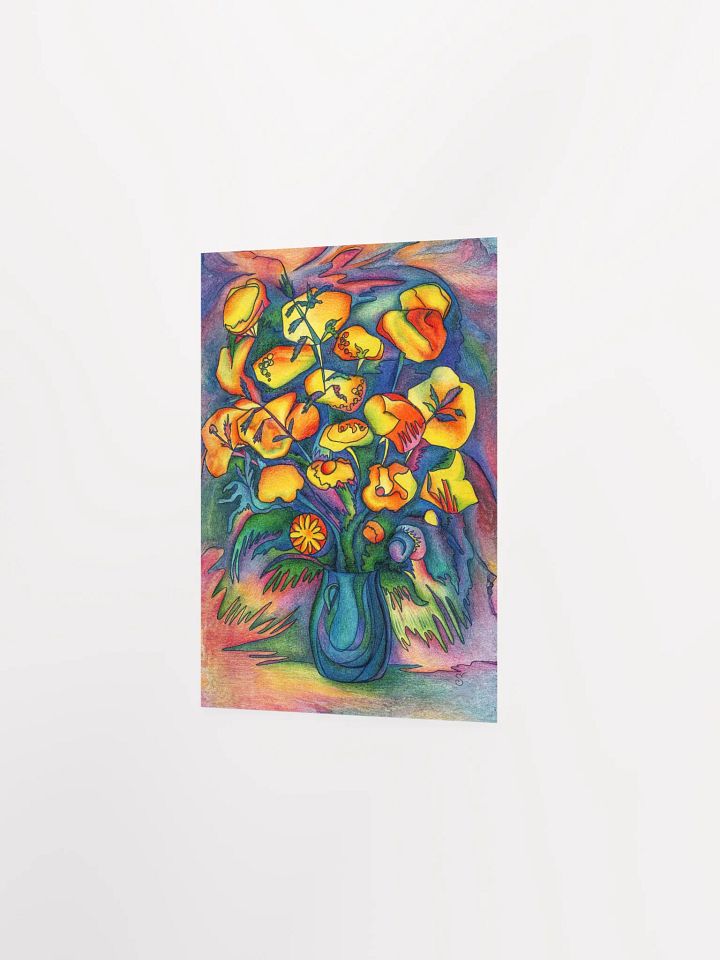 Whimsical Vase and Flowers Poster - Yellow flowers product image (4)