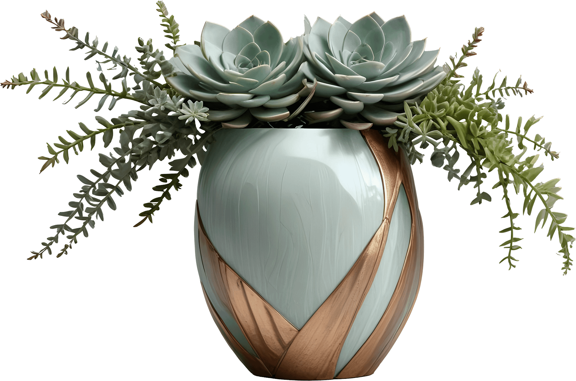 Gatsby Grace – Art Deco Succulent Arrangement PNG product image (1)