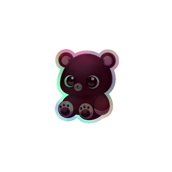 Afro the Bear Holographic Sticker product image (1)