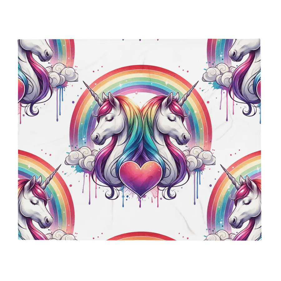 Rainbow Unicorn Dreams Throw Blanket product image (2)