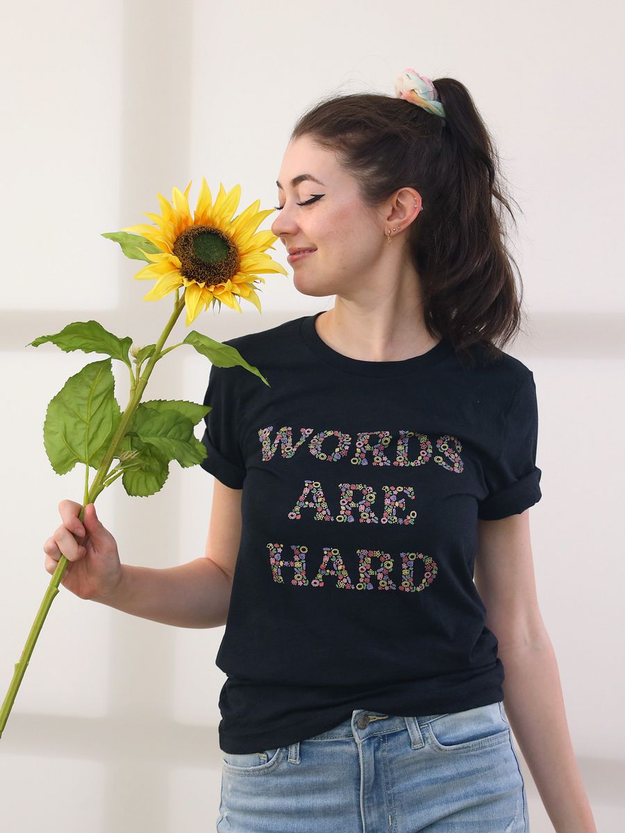 Words Are Hard Floral Unisex Tee product image (2)