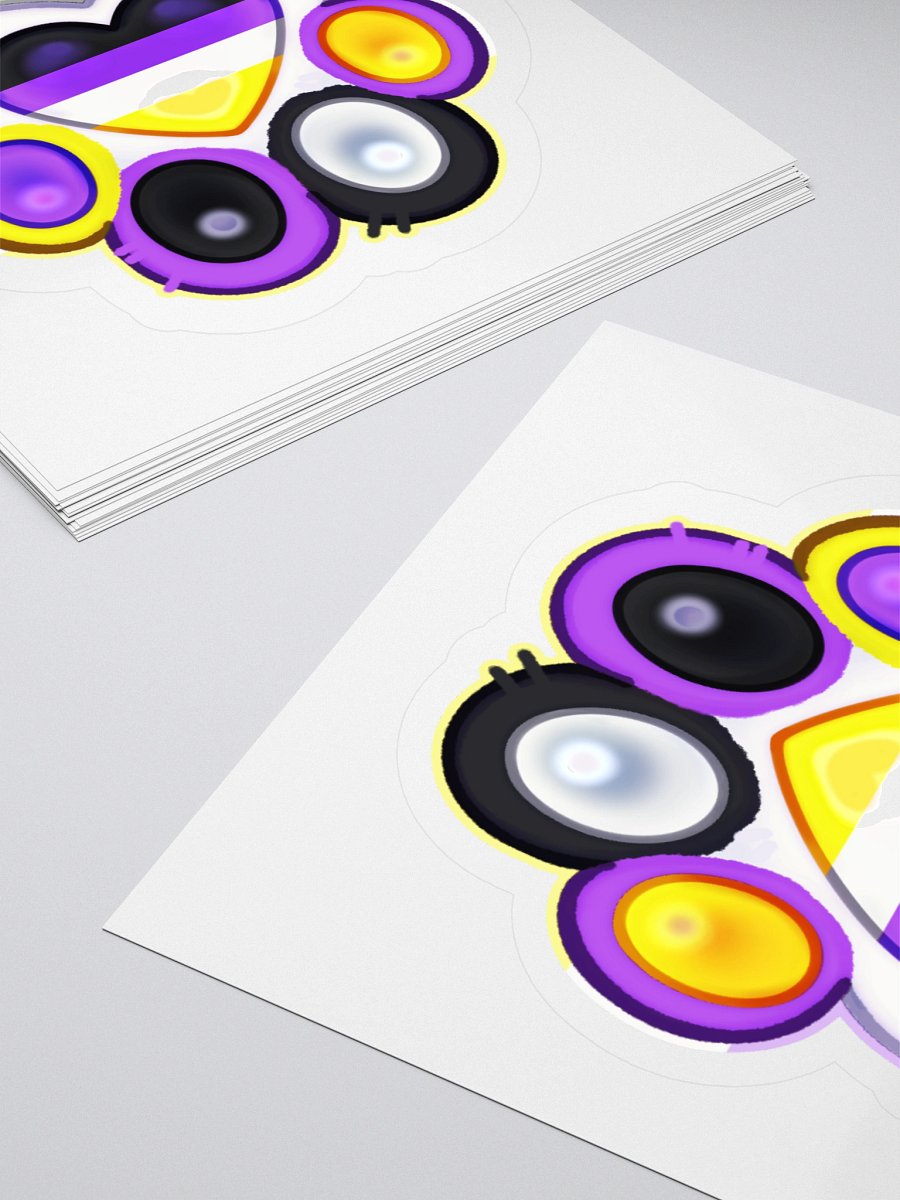Nonbinary Pride Paw Print Kiss Cut Stickers product image (15)
