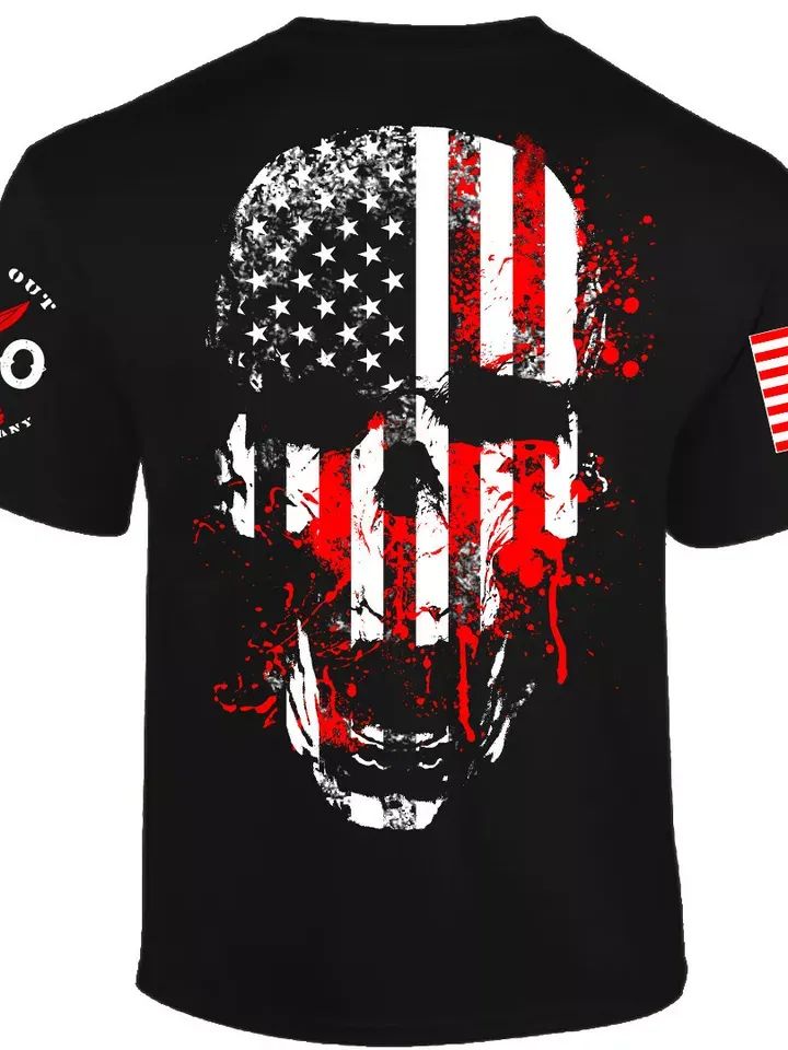 Liberty or Death T-shirt I Knives Out I Veteran I Military I Flag Skull Patriot product image (2)