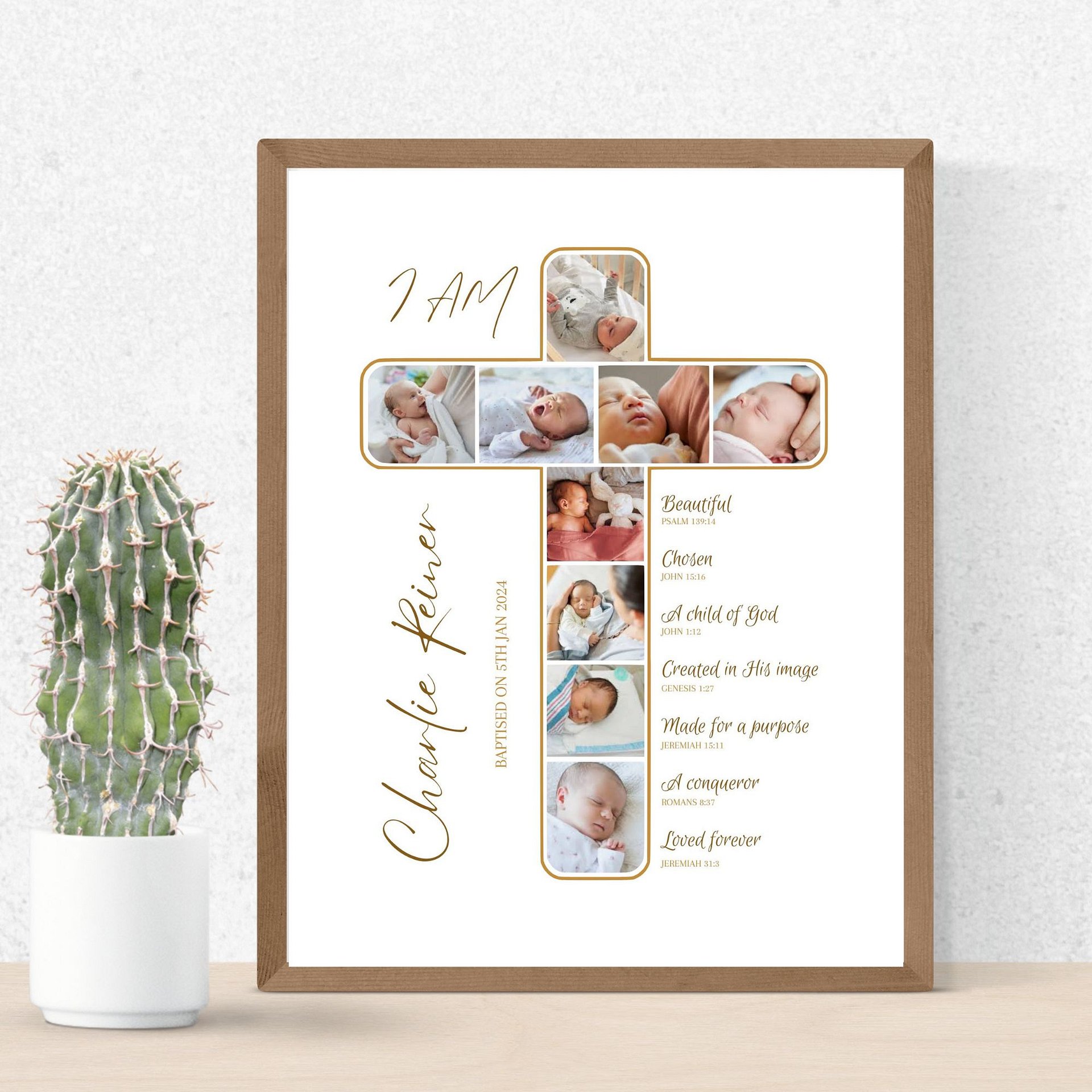 Crucifix Photo Collage Baptism Canva Template product image (2)