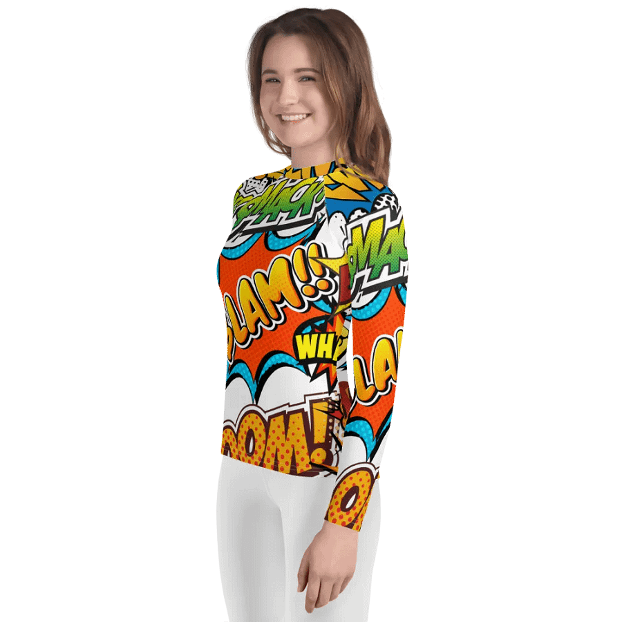 Dynamic Comic Action All-Over Print Youth Rash Guard product image (5)
