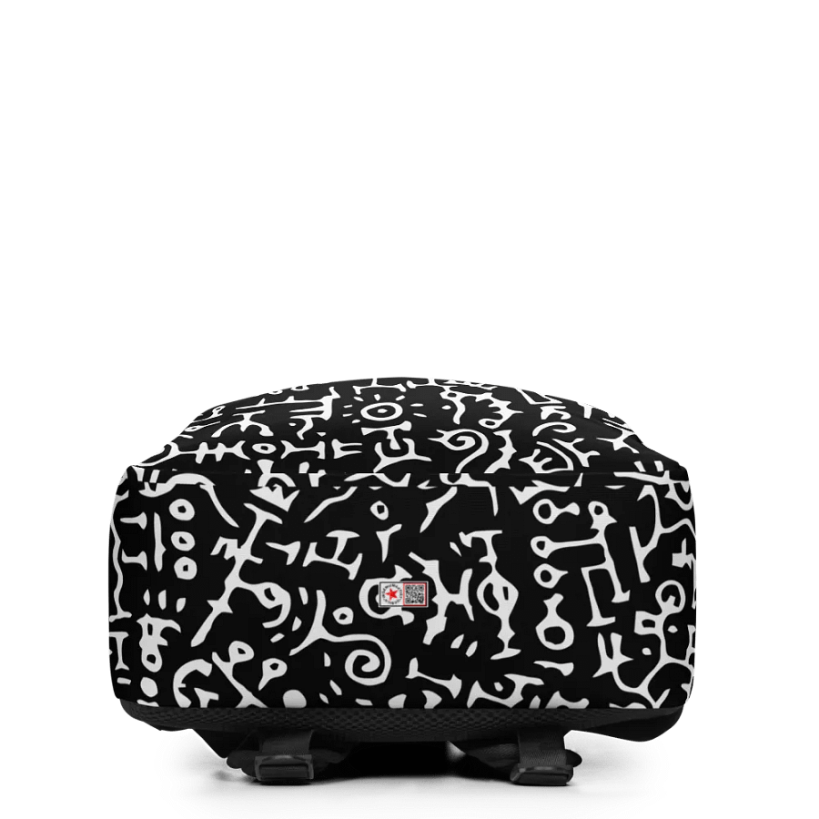 "Signs" Pattern in Black and White, All Over Backpack Design product image (4)