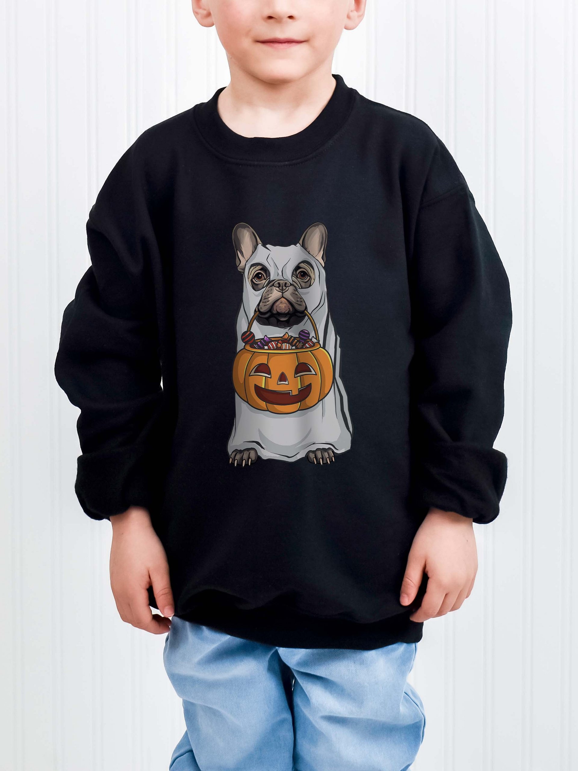 Halloween French Bulldog(Blue) Youth Sweatshirt product image (1)