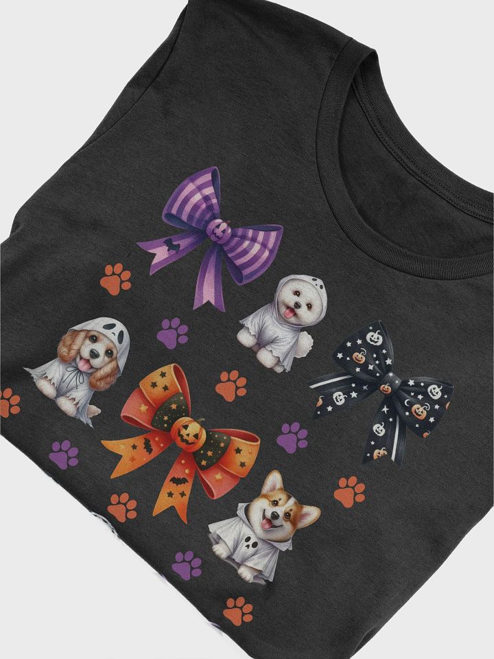 Cute Halloween Dog Ghosts and Bows T-Shirt Design5 product image (2)