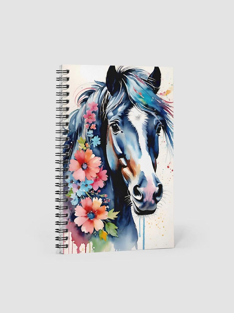 Whimsical Horse Floral Grunge Spiral Notebook product image (1)