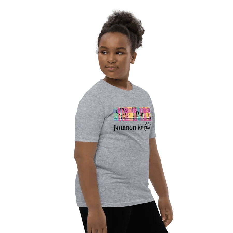 Kwéyòl Hearts Madras Youth T-Shirt product image (12)