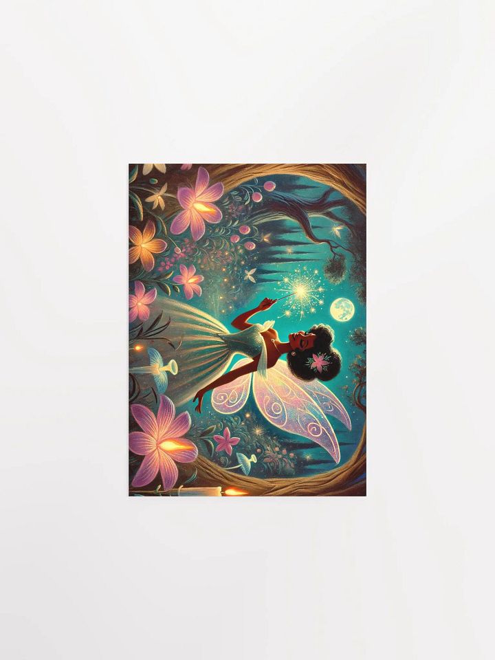 Enchanted Blue Fairy Garden Premium Matte Poster product image (2)