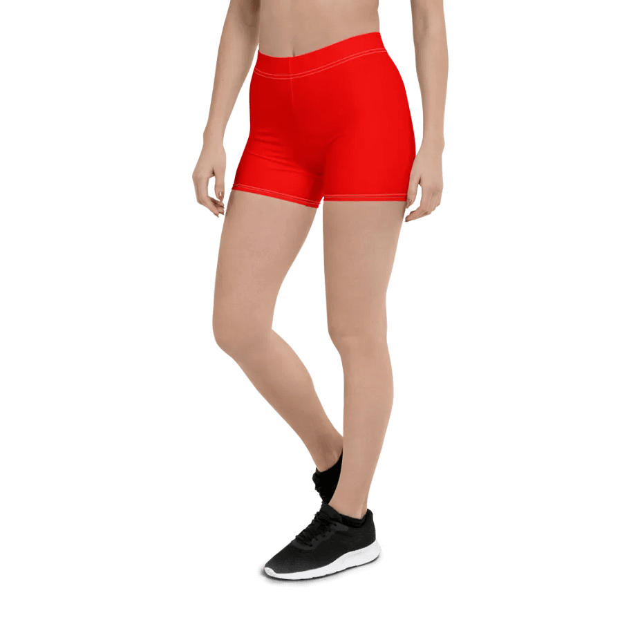 Plain Color Red Bike Shorts product image (5)