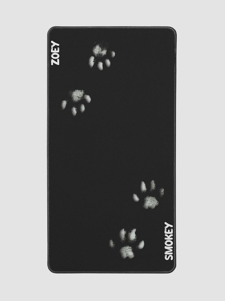 Smokey & Zoey Paw Print Desk Mat (Inverted Black) product image (2)