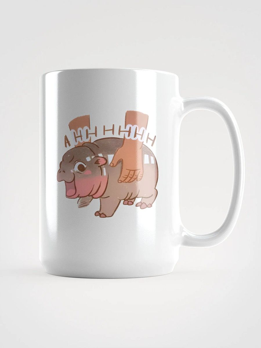 Ahhhh Moo Deng Surprised Hippo Comic White Glossy Mug product image (1)