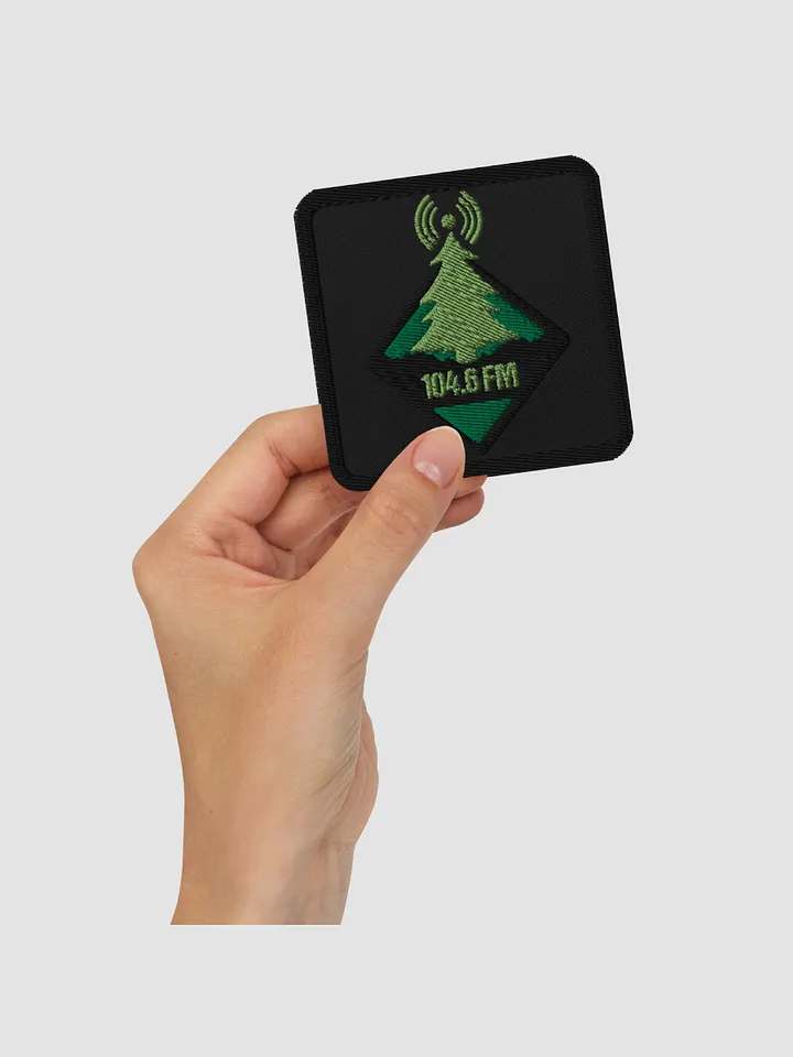 104.6 FM Embroidered Patch - Square 3″×3″ product image (2)
