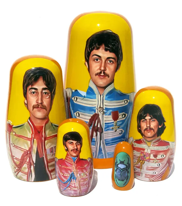 The Beatles Paul McCartney 5 Piece Nesting Doll set - Handcrafted Stacking Matryoshka Set - FREE U.S. SHIPPING! product image (1)