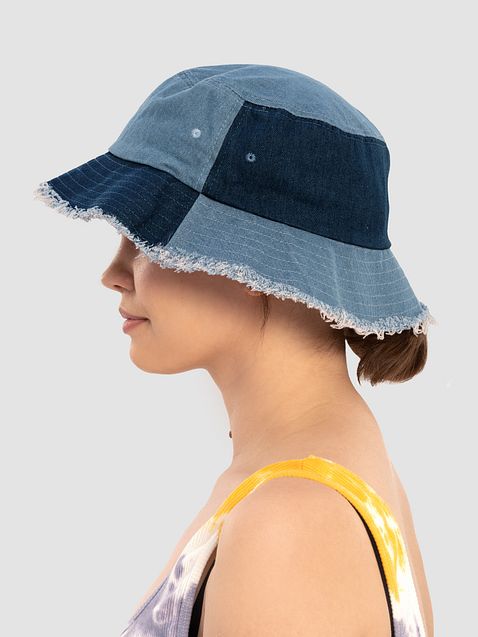 Photo showing Capstone Distressed Denim Bucket Hat
