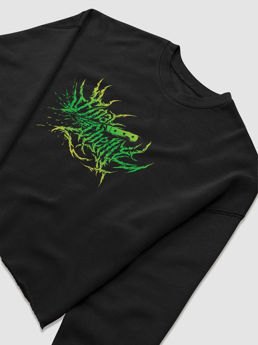 Keep It Metal Green Logo Womens Fleece Crop Top Printed Sweatshirt product image (3)