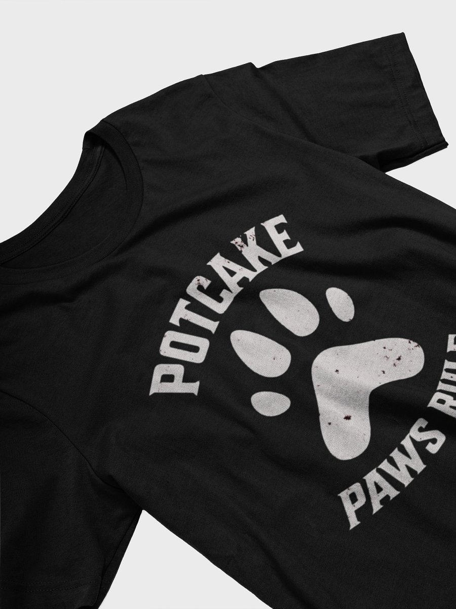 "Potcake Paws Rule" Dog Lover T-Shirt - Distressed Paw Print Tee product image (27)