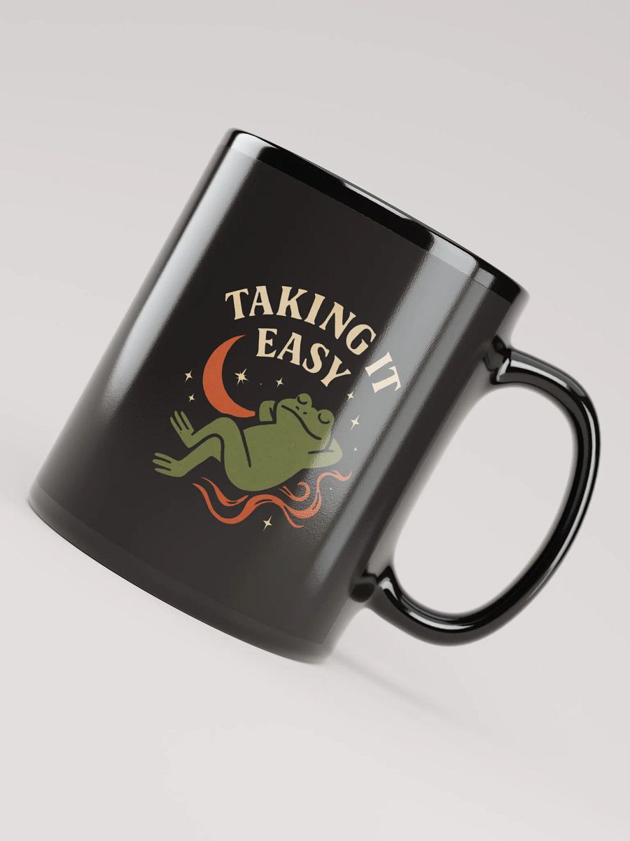 Taking It Easy Black Glossy Mug product image (7)