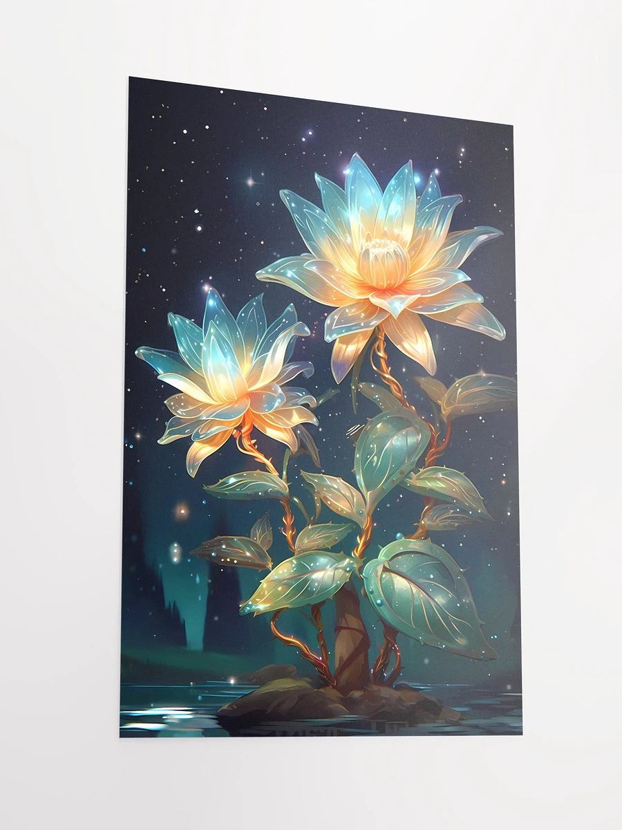 Glowing Garden Wonders Poster: Radiant Floral Night Lights Matte Poster product image (4)