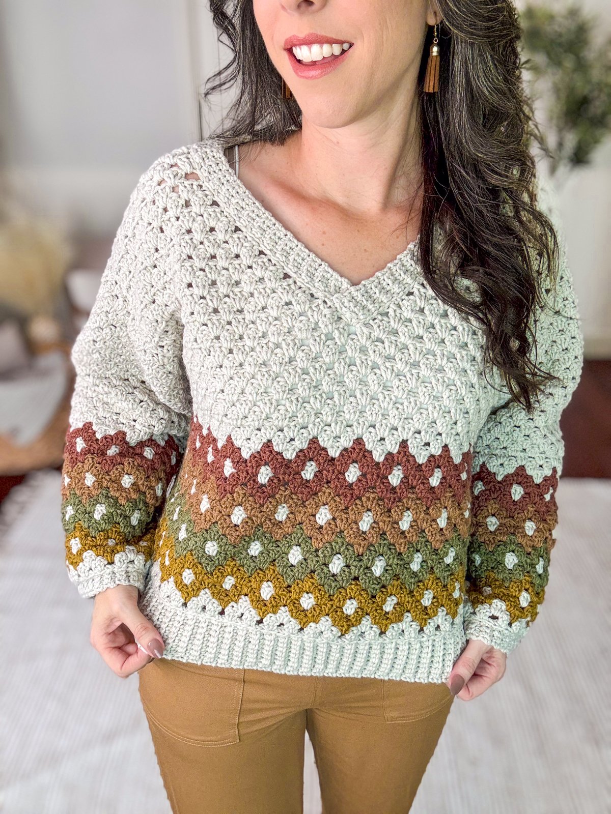 Shades of Diamonds Pullover Crochet Pattern product image (3)