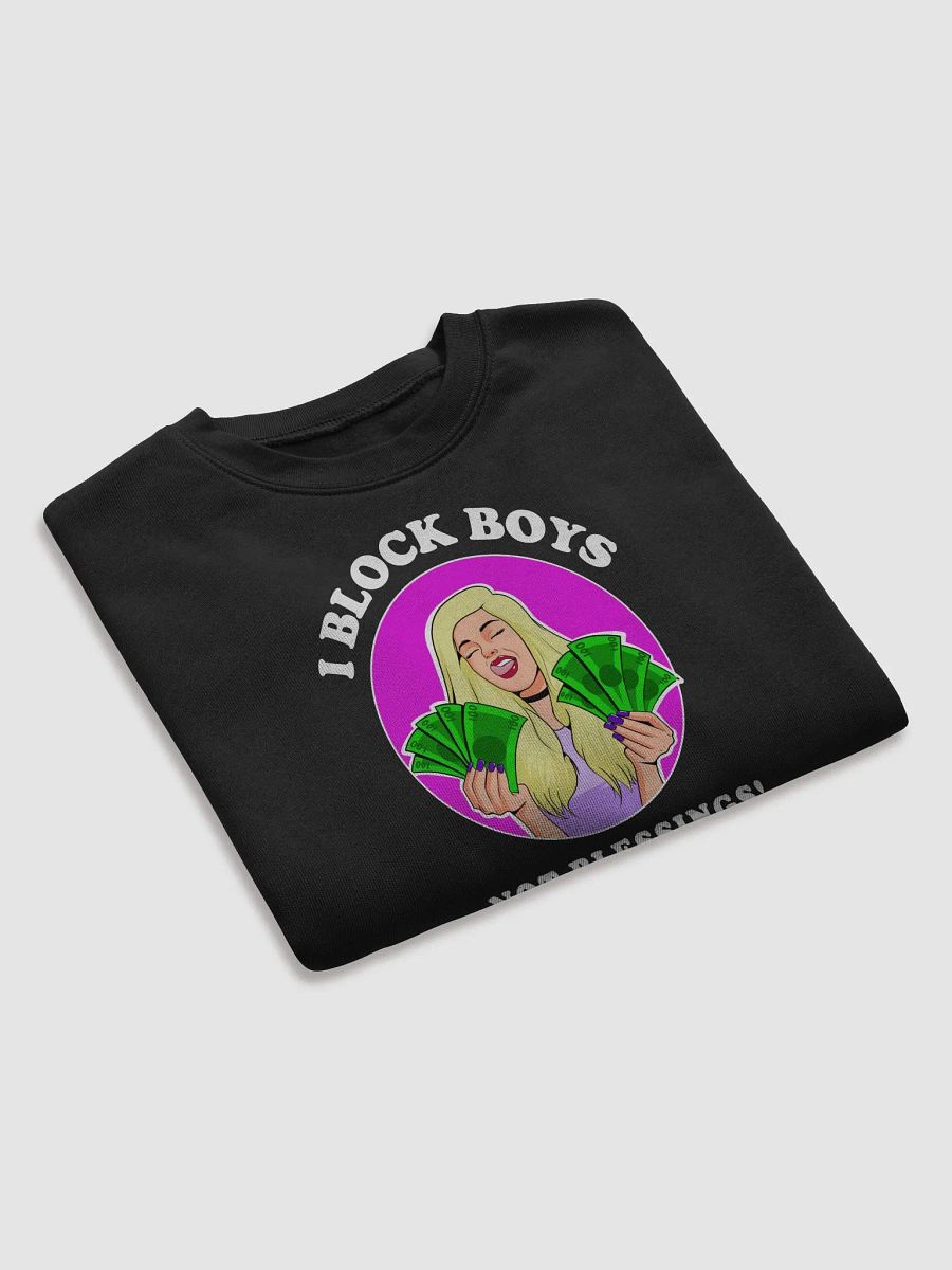 I Block Boys, Not Blessings! - CROP sweatshirt, raw hem product image (9)
