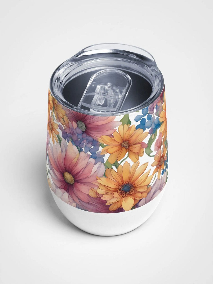 The Vibrant Floral Wine Tumbler 12oz – A Blooming Delight for Every Sip product image (4)