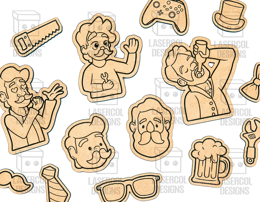Father's Day Paint Kit DIY Cut Outs Set 1 - Laser Cut Files product image (9)
