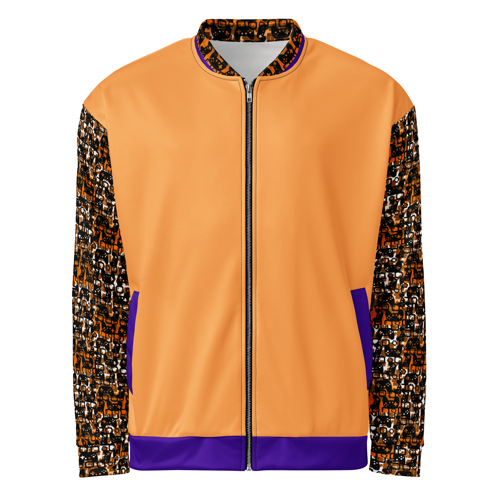 Experience Stories Unisex Bomber Jacket (Orange, Purple, and Black) product image (1)