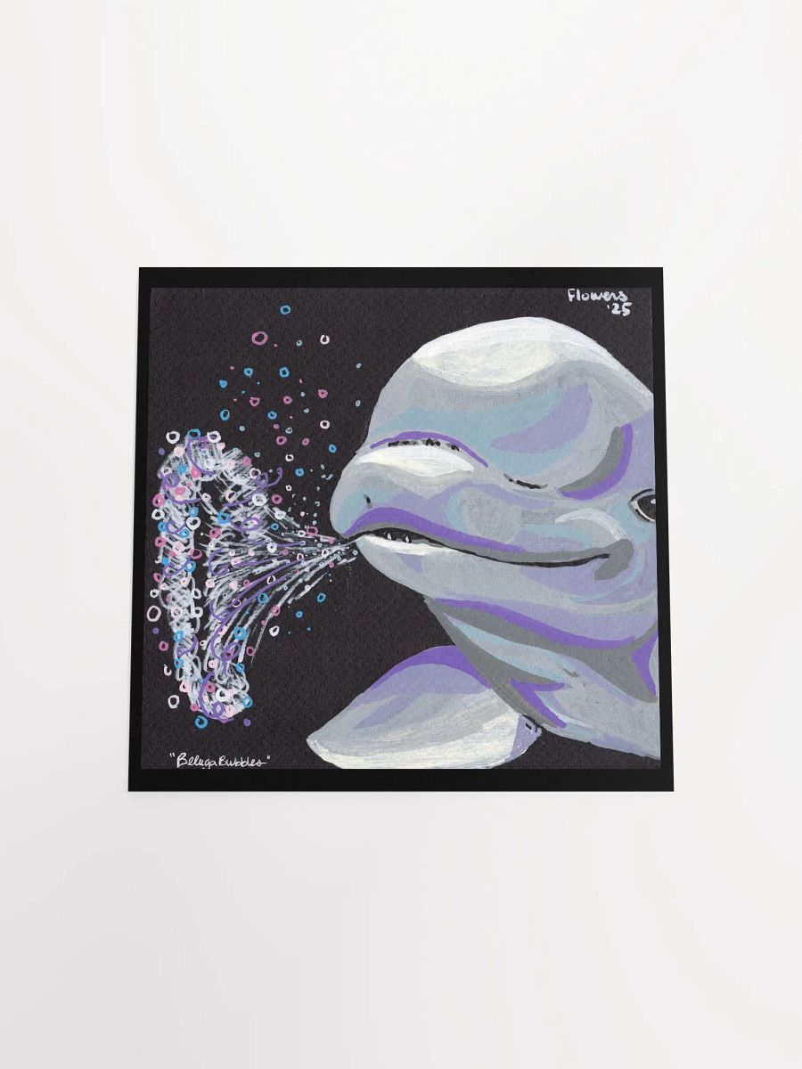 beluga bubbles - acrylic marker on black paper - print product image (12)