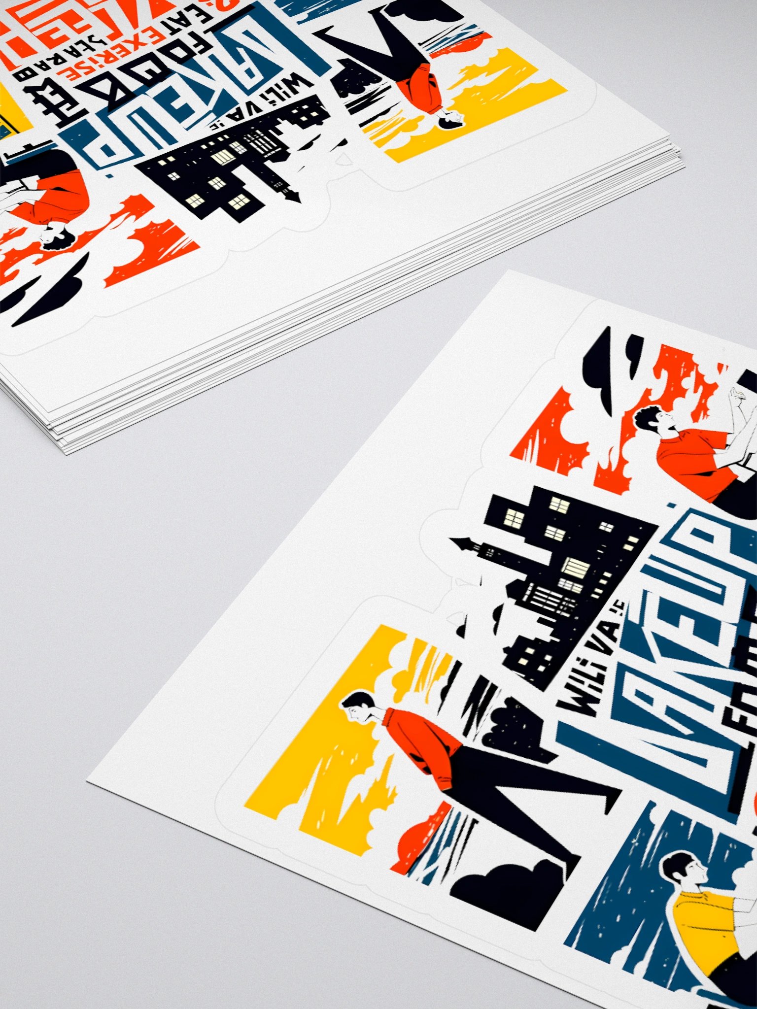 City Life Balance Poster | Wake, Work, Rest Art Sticker product image (12)