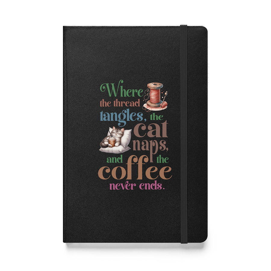 Whimsical Cat & Thread Hardcover Journal product image (1)