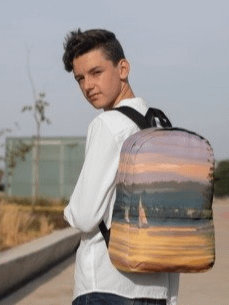 Sunset Lake Sailing, Minimalist Backpack product image (1)