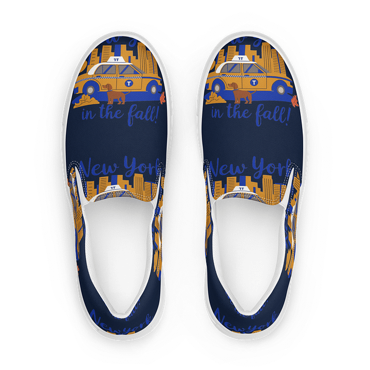 Cityscape Taxi Ride Women's Slip-On Shoes product image (1)