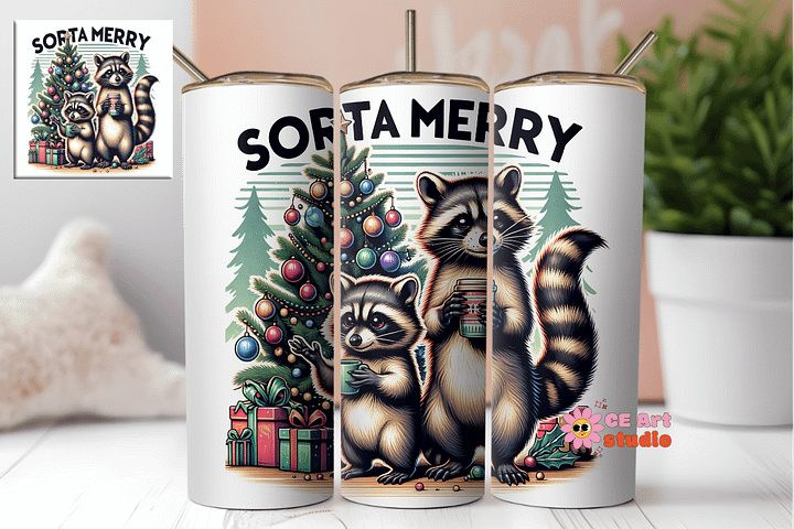 Sorta Merry Tumbler Wrap PNG product image (1)